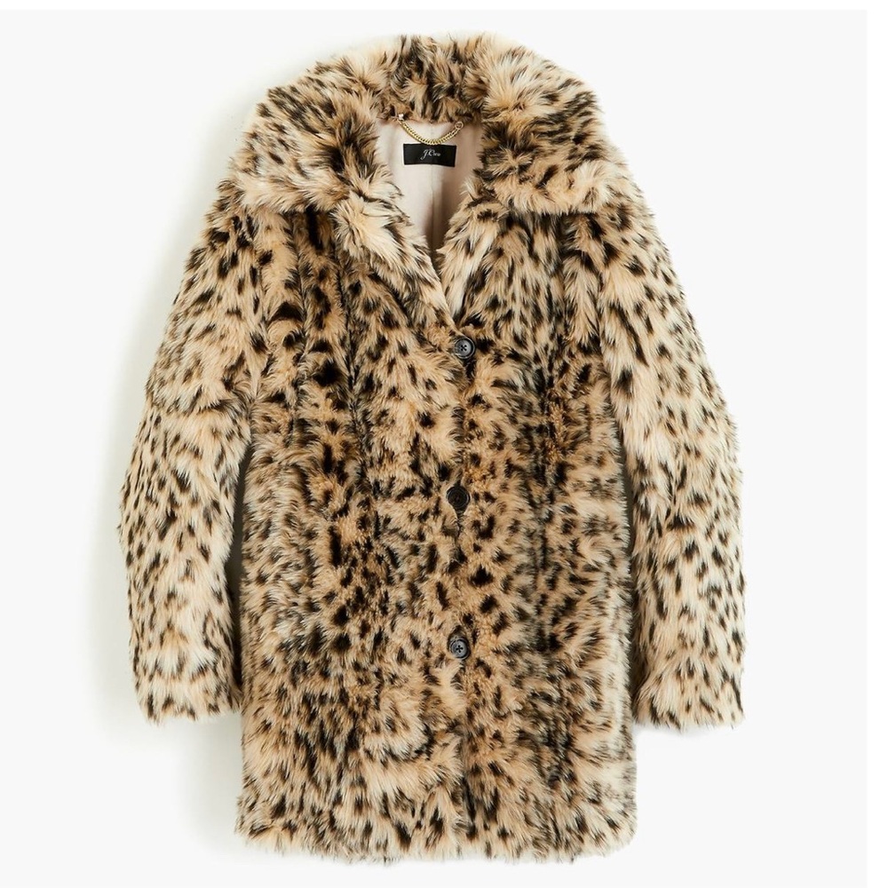 J Crew Leopard Fur Coat